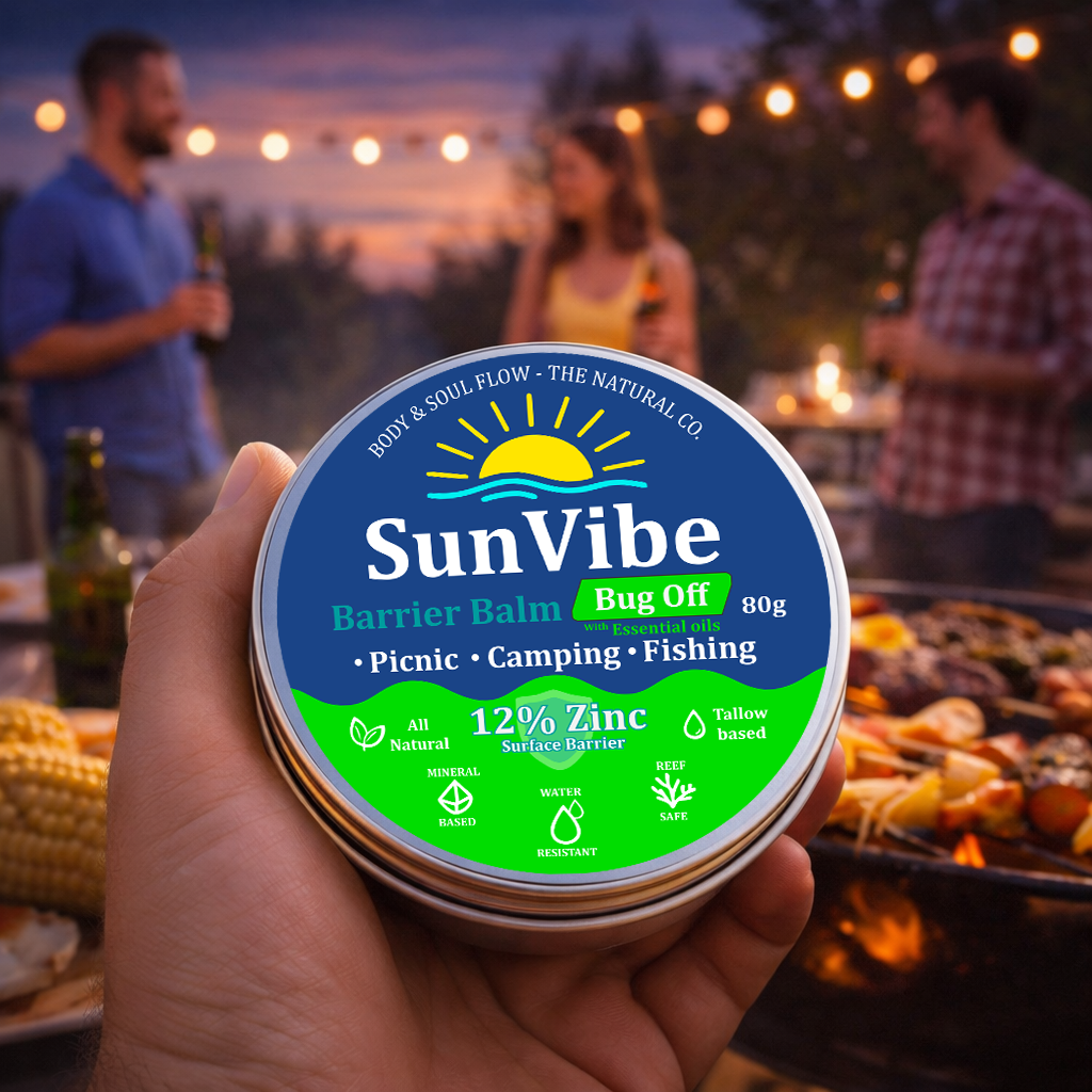 SunVibe Bug Off Barrier Balm – 125 Zinc & Essential Oil Outdoor Balm
