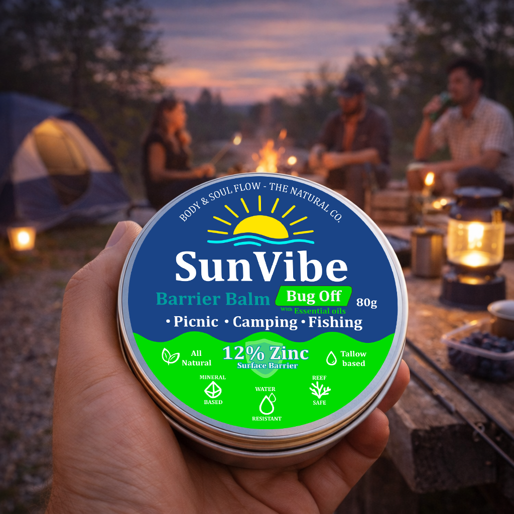 SunVibe Bug Off Barrier Balm – 125 Zinc & Essential Oil Outdoor Balm
