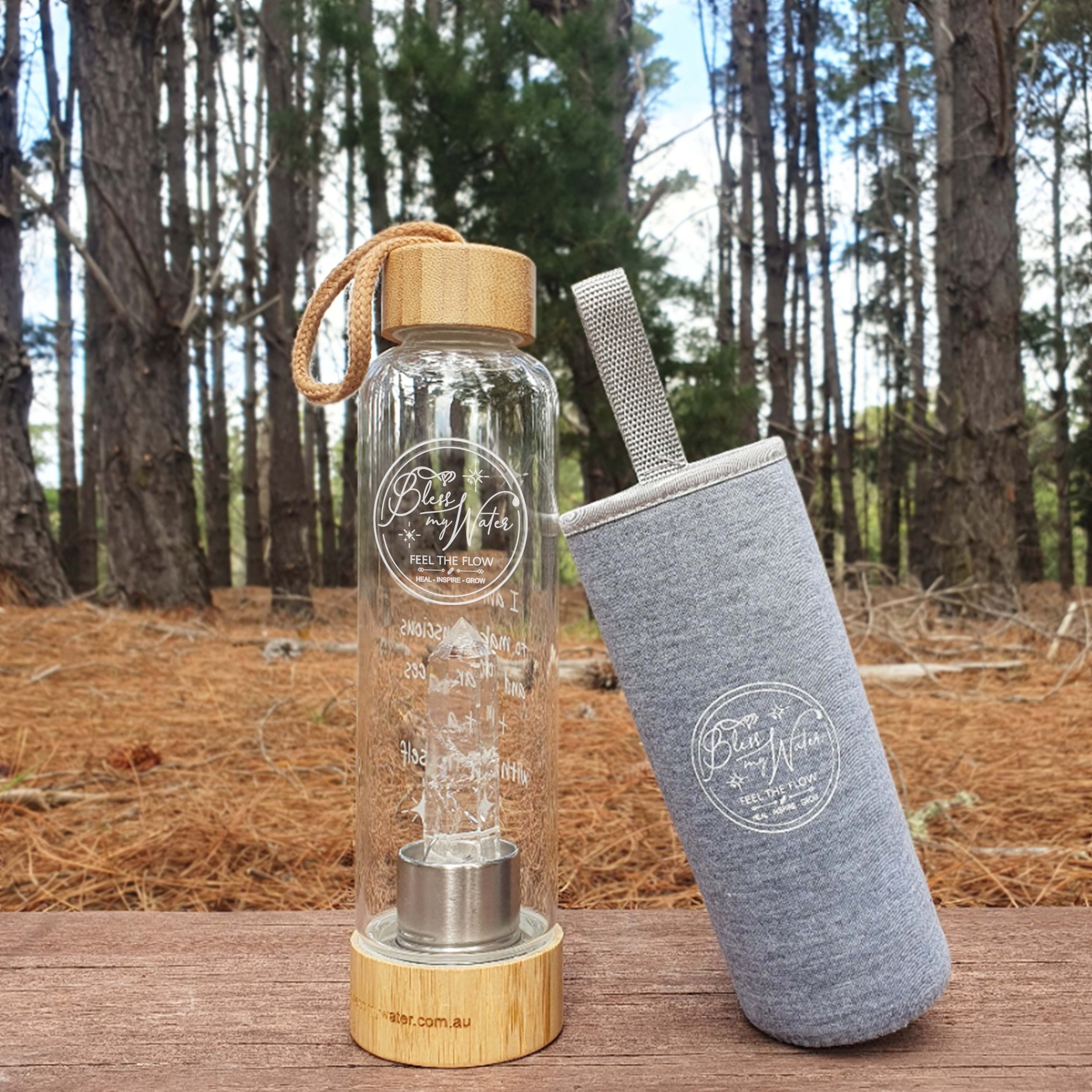 Bless my water Crystal Elixir Bottle - Mindful Hydration